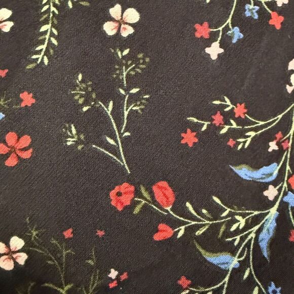 Unique Vintage Black Floral Print Midi Skirt Size M - Picture 7 of 11